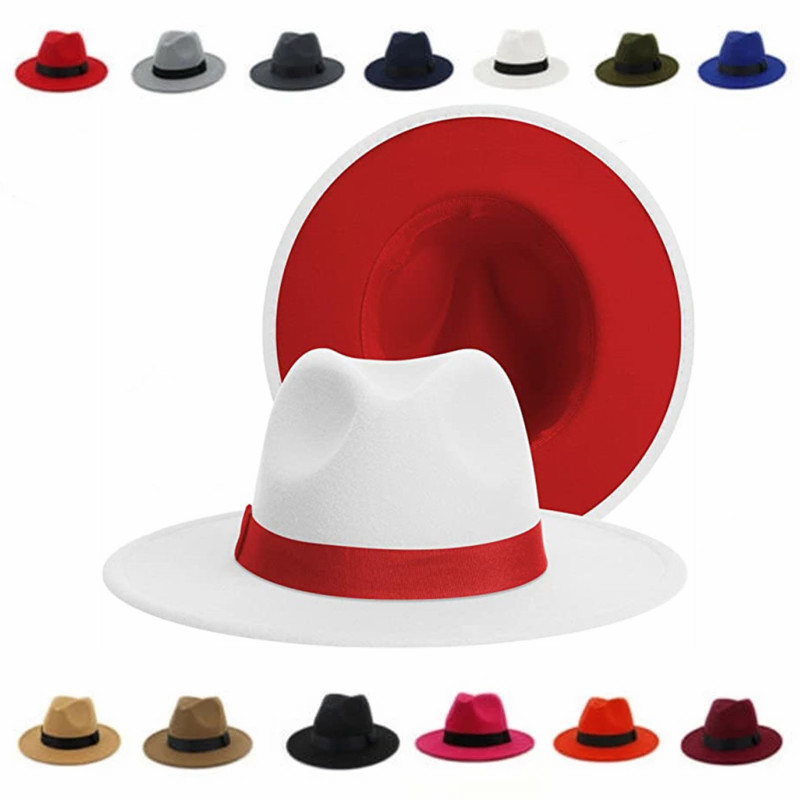 Fedora Hat Wool - 女性用のクラシックなパッチワークハット,ウールのフェルト帽子,エレガント,ユニセックス,冬用