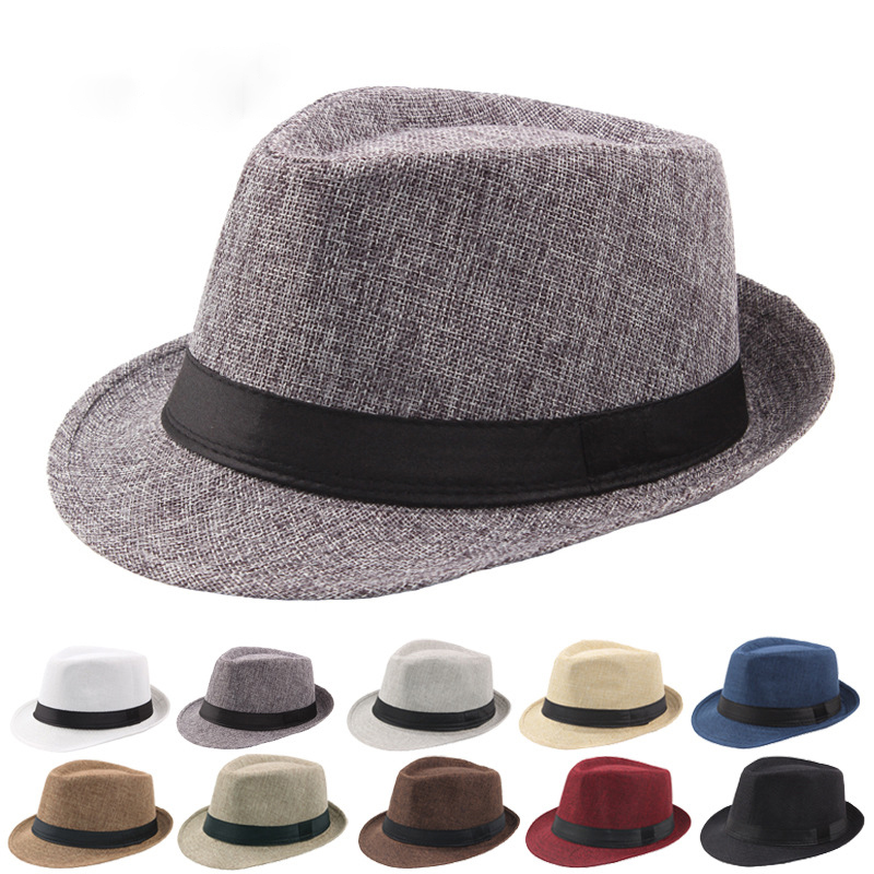 Cowboy Hat Straw - トレンディなつば広メンズストローハット、レディースサマーソリッドカラーフェドラ、ジャズサンキャップ、アウトドアカジュアルパナマカウボーイハット