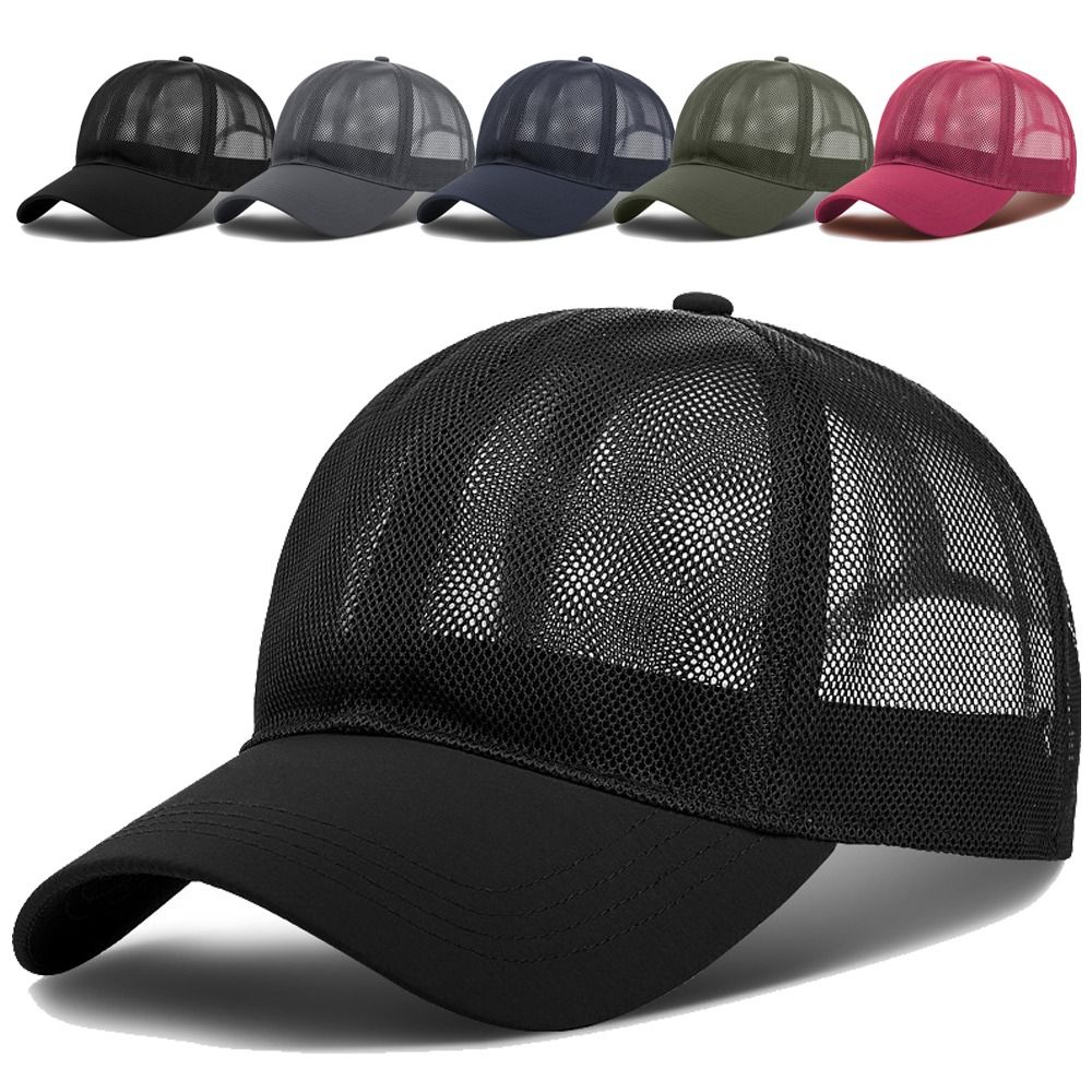 Trucker Cap Mesh - フルメッシュトラッカーベースボールキャップ 通気性 速乾性 アウトドアサンハット 超薄型カーブブリム スポーツランニングキャップ