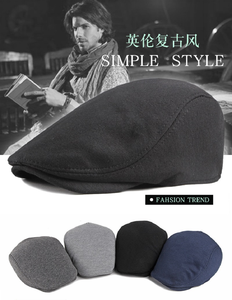 Newsboy Cap Ivy - レディース メンズ コットン ニュースボーイ フラットキャップ ヘリンボーン