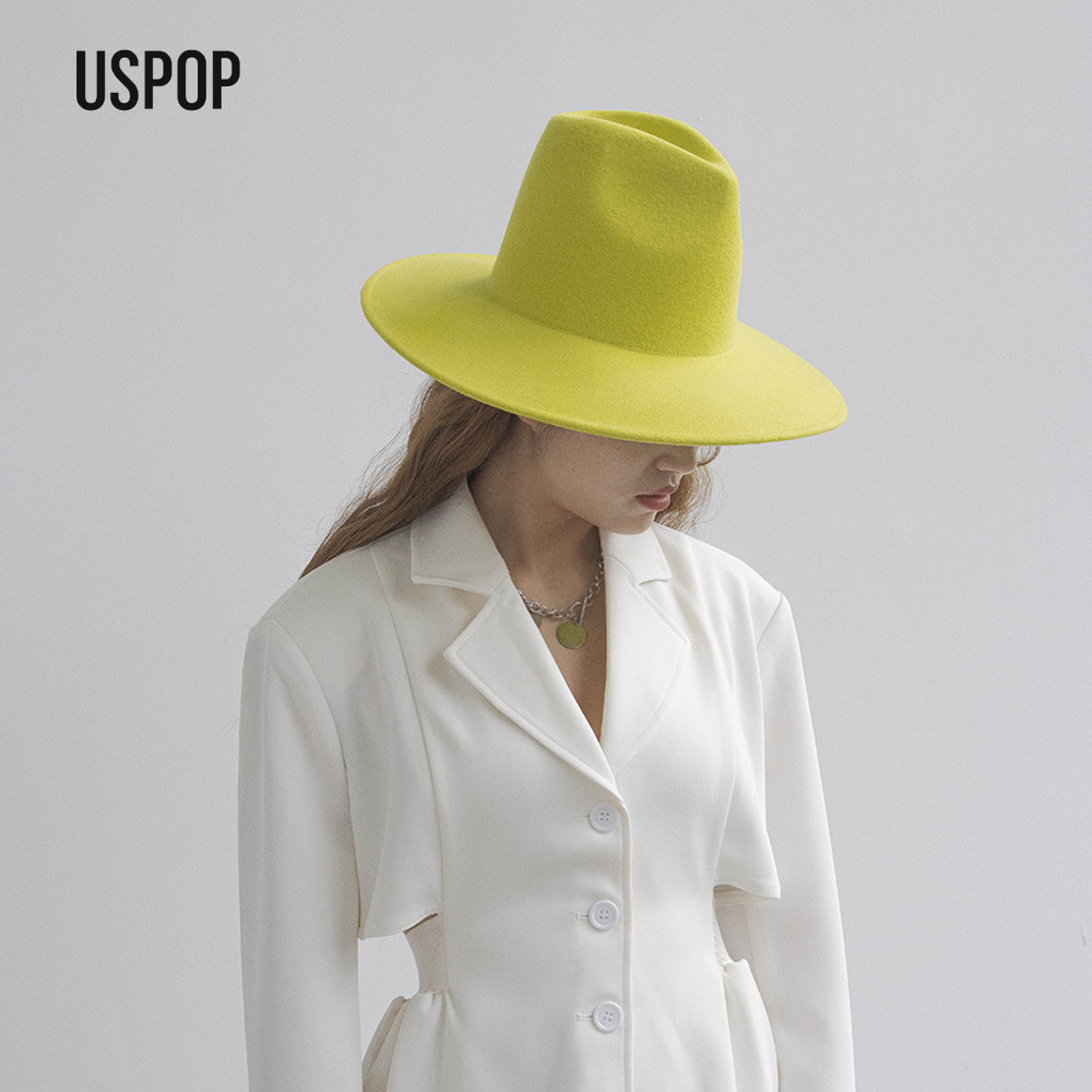 USPOP 秋冬ファッション プレーン ハイクラウン ウール - Fedora Hat Wool のレビューと価格