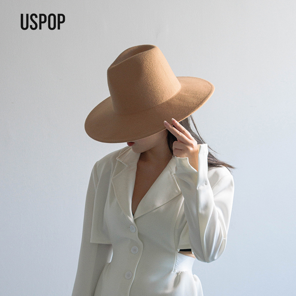 USPOP 秋冬ファッション プレーン ハイクラウン ウール - Fedora Hat Wool のレビューと価格