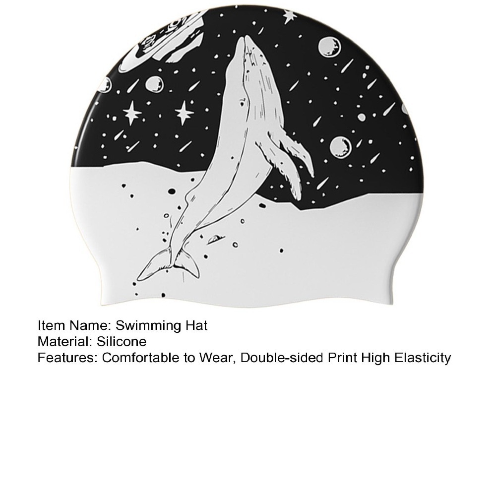 きつすぎない両面プリント水泳帽子シリコンブラックプリント水泳 - Swim Hat Silicone のレビューと価格
