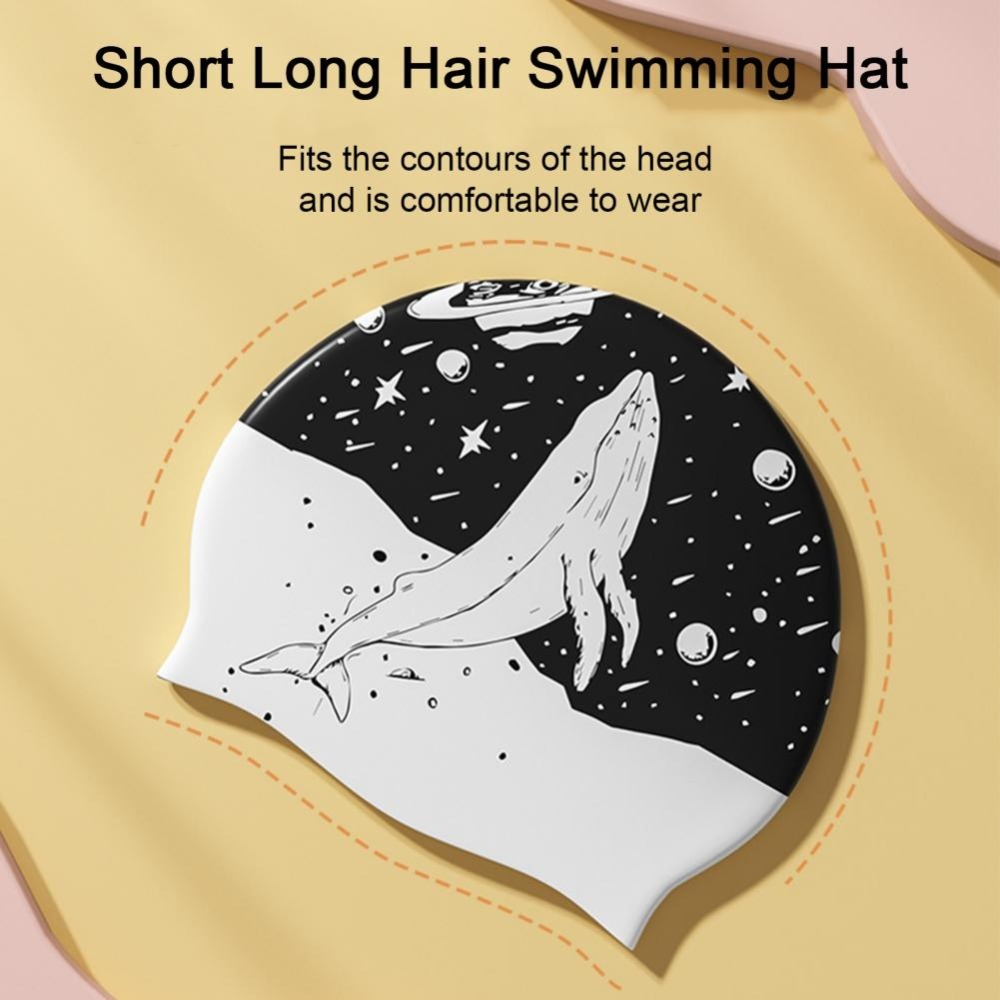 きつすぎない両面プリント水泳帽子シリコンブラックプリント水泳 - Swim Hat Silicone のレビューと価格