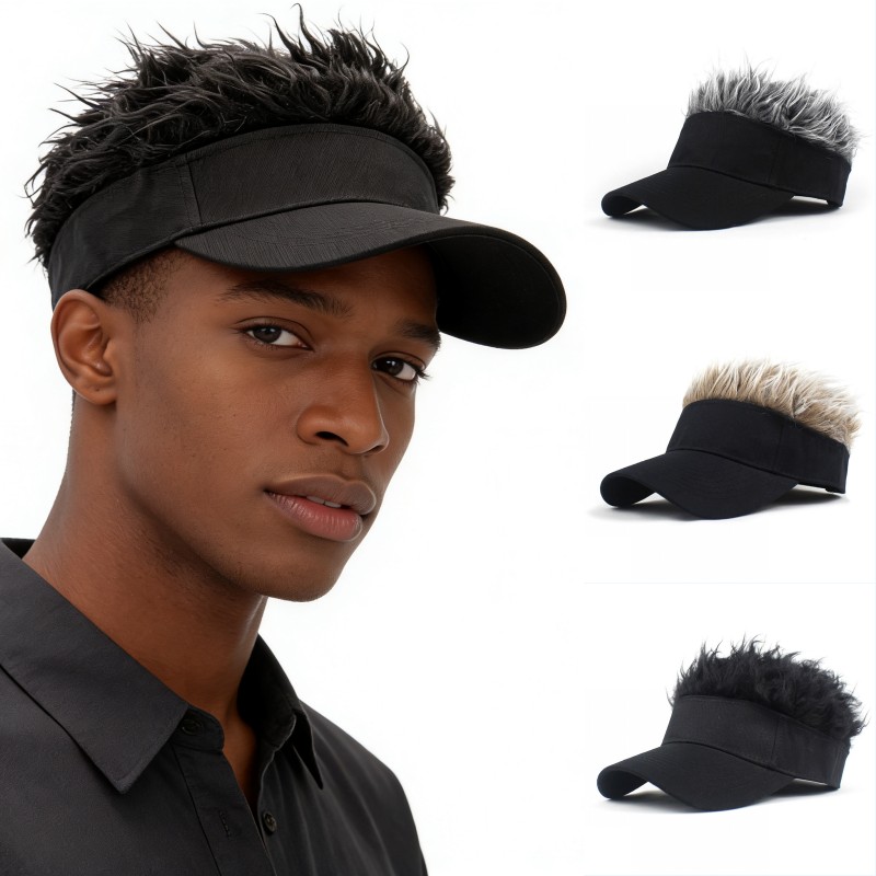 男性女性合成スパイクウィッグヘアゴルフ野球帽偽毛抗 UV サ - Visor Sun Hat のレビューと価格