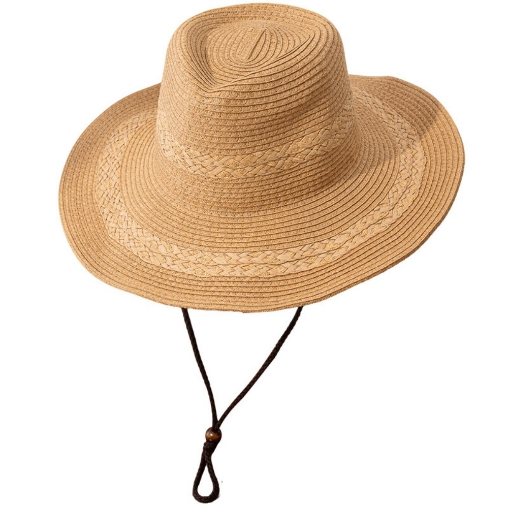 エスニックスタイルの麦わらカウボーイハット、風よけストラップ - Cowboy Hat Straw のレビューと価格