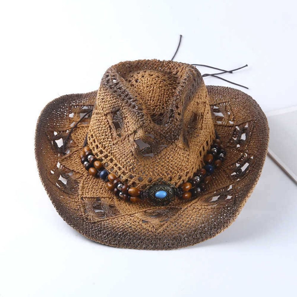 ファッション性の高い、つばの広いウェスタンカウボーイハット。 - Cowboy Hat Straw のレビューと価格