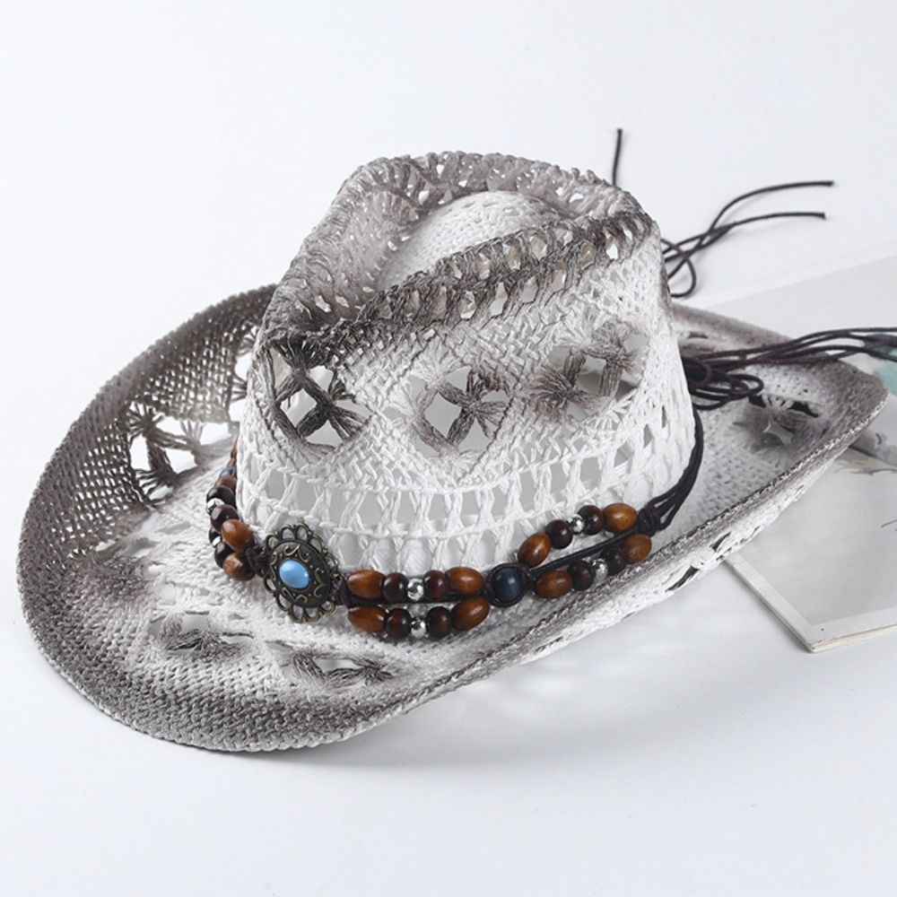 ファッション性の高い、つばの広いウェスタンカウボーイハット。 - Cowboy Hat Straw のレビューと価格