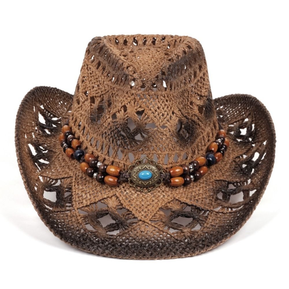 ファッション性の高い、つばの広いウェスタンカウボーイハット。 - Cowboy Hat Straw のレビューと価格