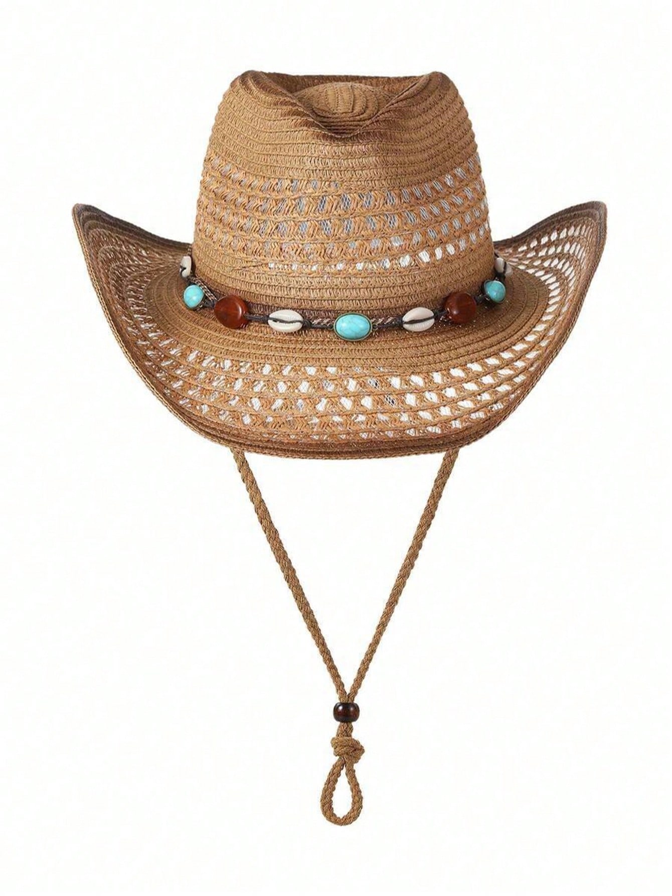 ユニセックスブラウン中空ストローカウボーイハット、アウトドア - Cowboy Hat Straw のレビューと価格